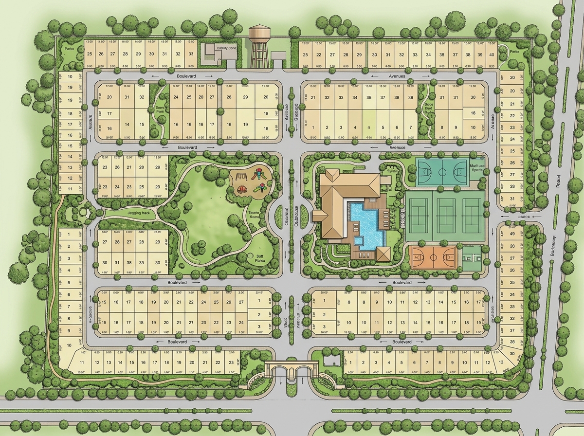 40-Acre Master Plan Layout Blueprint